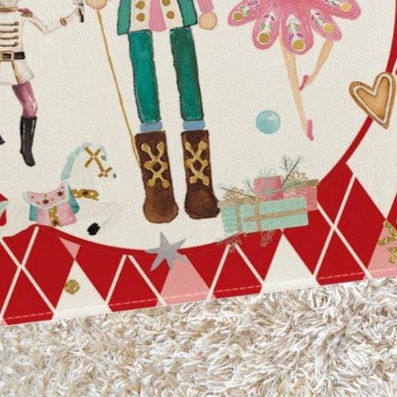 Nutcracker Table Runner Christmas Decor Red Decorative Cloth Holiday Decoration - Picture 7 of 7